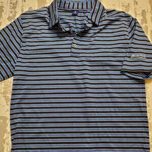 2183 Footjoy 1857 Blue Stripe Shady Oaks Polo Men's Size Medium‎